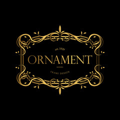 Golden Frame Luxury with Decorative Ornament