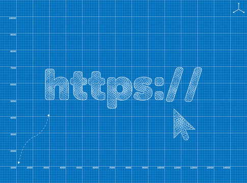 Blueprint to Internet https illustration