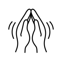 Palms combined together line icon, concept sign, outline vector illustration, linear symbol.