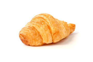 One fresh plain croissant isolated