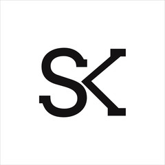 S K logo monogram line art style