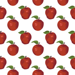 Vector summer pattern with apples. Seamless texture design.