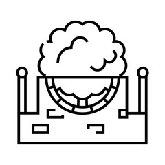 Outside trees line icon, concept sign, outline vector illustration, linear symbol.