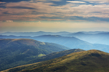 Naklejka na ściany i meble Summer in the Ukrainian Carpathians with beautiful mountain scenery