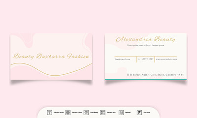 Business card beauty pink stylist, Minimalist Template