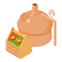 Automatic brewery icon. Isometric illustration of automatic brewery vector icon for web