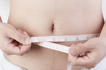  A man with a large stomach