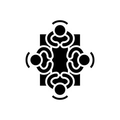 Collective work black icon, concept illustration, vector flat symbol, glyph sign.