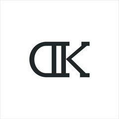 d k logo monogram line art style