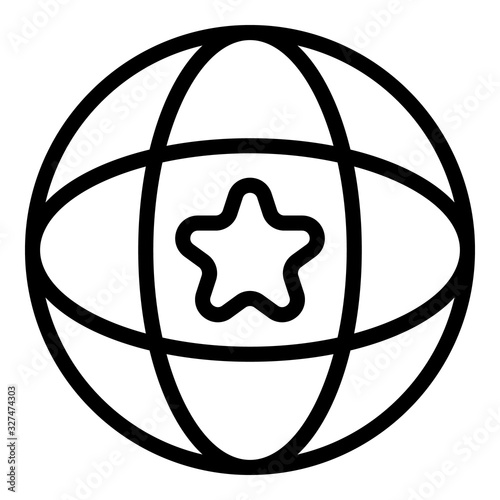 Global Star Excellence Icon Outline Global Star Excellence Vector Icon For Web Design Isolated On White Background Wall Mural Ylivdesign
