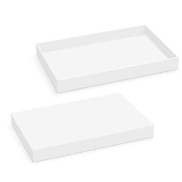 Blank Square Thin Box Mockup. Vector