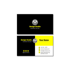 Professional business card template. Vector flat business card design.