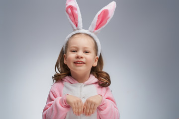 child wearing bunny ears on Easter day