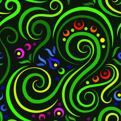 Vector illustration. Seamless background with abstract plants. EPS 8