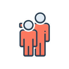 Color illustration icon for accompanied 