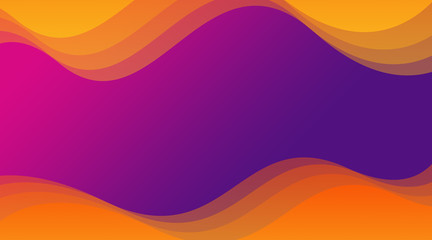 abstract purple background with orange wave, panoramic background