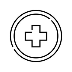 Medicine help line icon, concept sign, outline vector illustration, linear symbol.