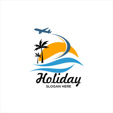 Beach Logo Images, Stock Photos & Vectors, Summer holidays design Labels, Badges,emblem,vector illustration,  logo design inspiration