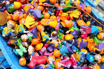 Vintage toys for sale at street market in Athens, Greece