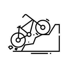 Mtbike line icon, concept sign, outline vector illustration, linear symbol.