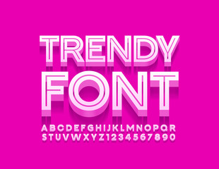 Vector Trendy Font. Set of creative Alphabet Letters and Numbers