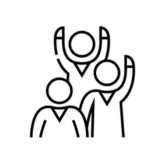 Panel discussion line icon, concept sign, outline vector illustration, linear symbol.