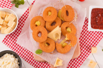 Fried cheese ring.