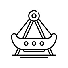 Ship carousel line icon, concept sign, outline vector illustration, linear symbol.