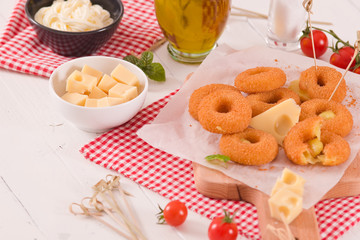Fried cheese ring.