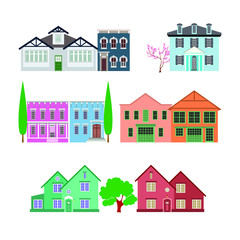 Set of houses, cottages and cabins