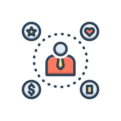 Color illustration icon for pufferyn