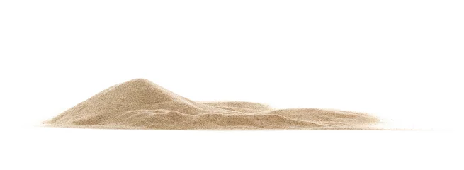 Fotobehang pile desert sand isolated on white background © Anna