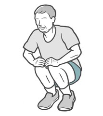 屈伸　中年男性　ストレッチ　外