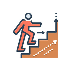 Color illustration icon for advancing