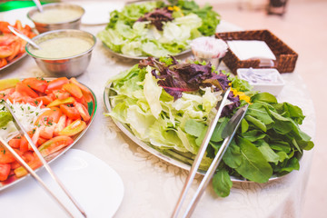 lettuce and arugula salad and tomato