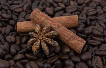 Coffee Beans with Chinese Anise and Cinnamon