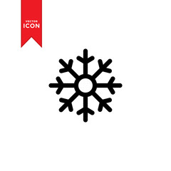 Snowflake icon vector. Snowflakes winter symbol. Flat design style on trendy icon.