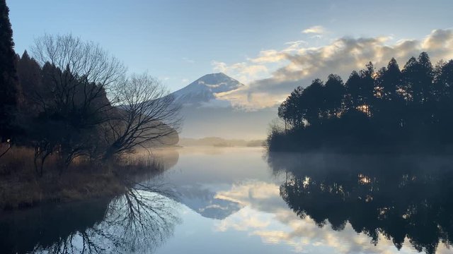 Sunrise from Mt.Fuji and Lake Tanuki