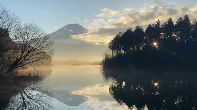 Sunrise from Mt.Fuji and Lake Tanuki
