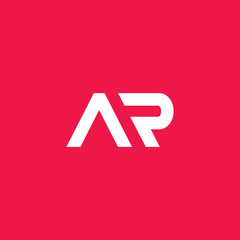 minimal AR logo, clean and modern style isolated on red background. vector eps10