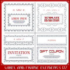 Vector set of calligraphic design elements and page decor.