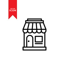 Shop icon vector. Shop store icon symbol illustration. Flat design style on trendy icon.