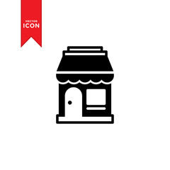 Shop icon vector. Shop store icon symbol illustration. Flat design style on trendy icon.