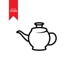 Teapot icon vector. Simple design on white background.