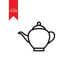 Teapot icon vector. Simple design on white background.