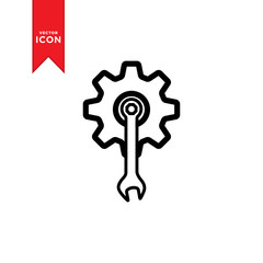 Tools service icon vector. Repair icon. Maintenance symbol. Setting icon. Wrench and screwdriver icon. Flat design style on white background.