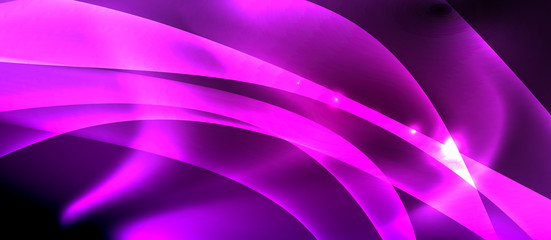 Abstract background. Shiny design neon waves with light effects, techno trendy design. Vector Illustration For Wallpaper, Banner, Background, Card, Book Illustration, landing page