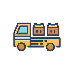 Color illustration icon for cargo 