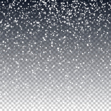 Abstract winter background. Fallen defocused snowflakes. Vector texture.