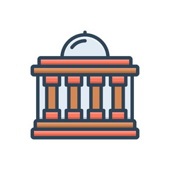 Color illustration icon for government 